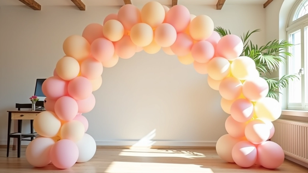 Helium balloon arch at venue
